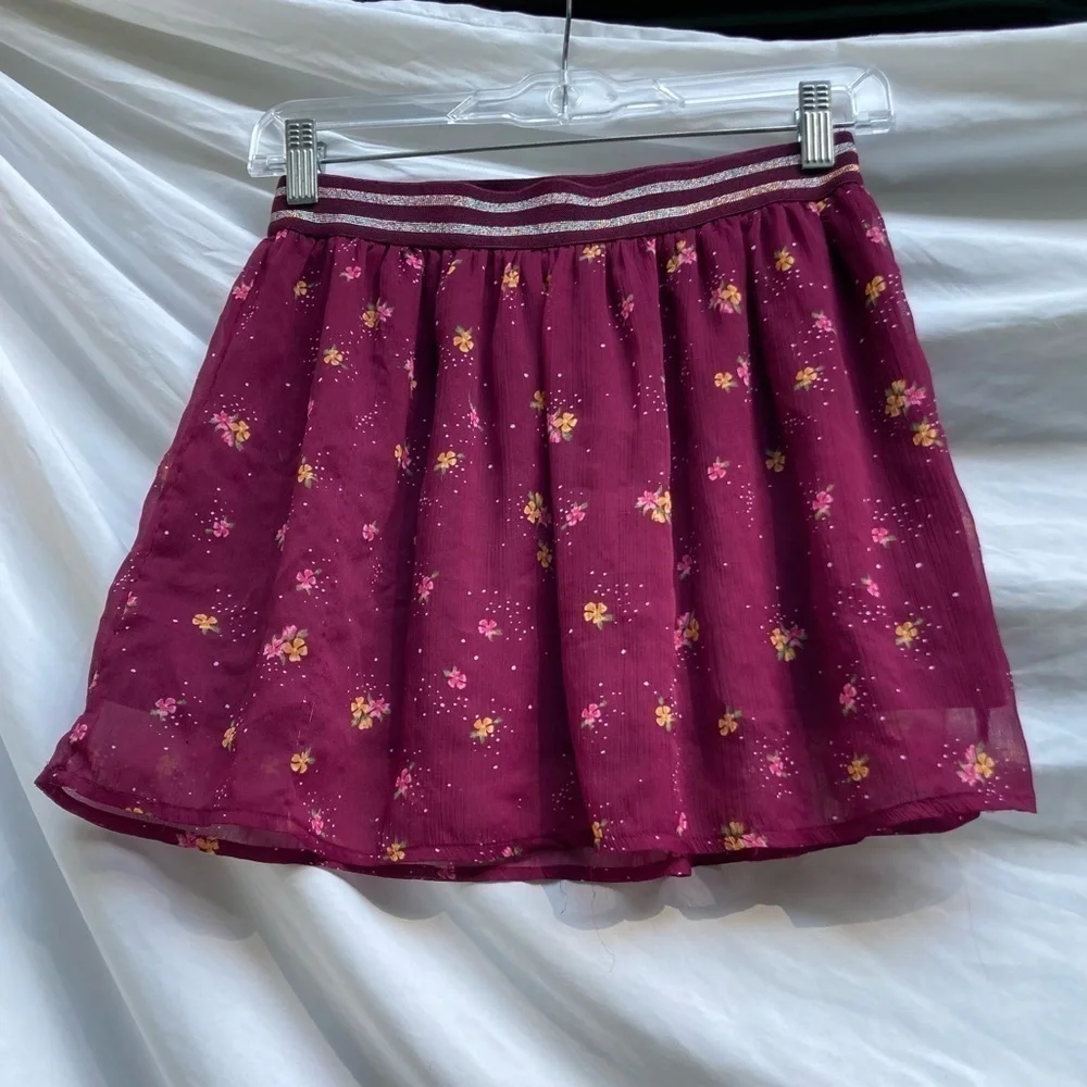 Old Navy purple floral skirt, size large(10-12)